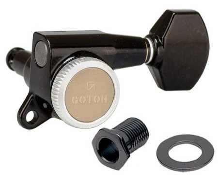 Gotoh SG381-07RB-MGT -Tek Sıra Kilitli Siyah Elektro Gitar Burgu Takımı - Gotoh