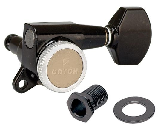 Gotoh SG381-07RB-MGT -Tek Sıra Kilitli Siyah Elektro Gitar Burgu Takımı - 1