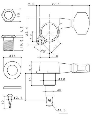 Gotoh SG381-07 Tek Sıra 6 Dizilim Elektro Burgu Takımı - Thumbnail