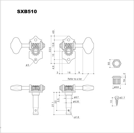 Gotoh SXN510-05M-C 3+3 Krom Gitar Burgusu - 2
