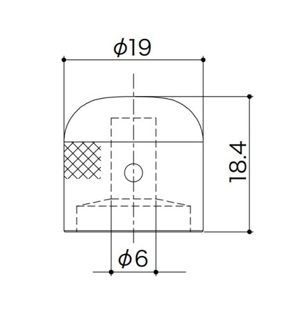 Gotoh VK1-19C Dome İçi Döküm Krom Knob - Thumbnail