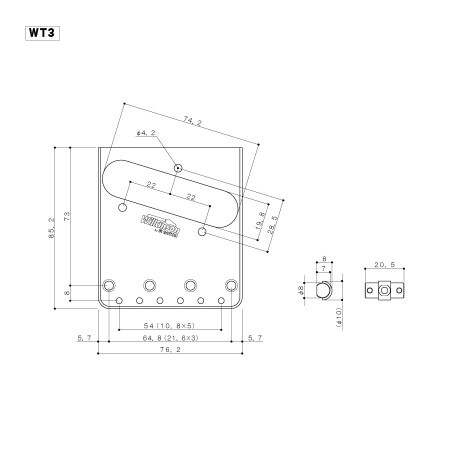 Gotoh WT-3 Wilkinson Telecaster Köprü - Thumbnail