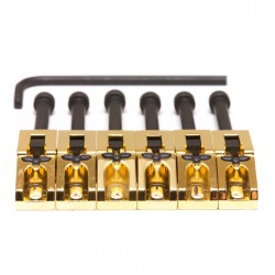 GraphTech PG-0080-G6 Floyd Rose Stil Gold Saddles - Thumbnail