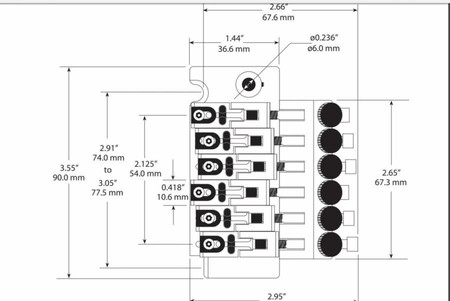 GraphTech PS-0080-C0 Floyd Rose Style Bridge - Thumbnail