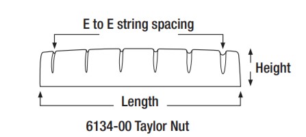 Graphtech PT-6134-00 Black Tusq XL Slotted Taylor Akustik Gitar Üst Eşik - Thumbnail