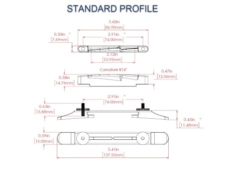 Graphtech ResoMax Archtop Standard Bridge - Thumbnail