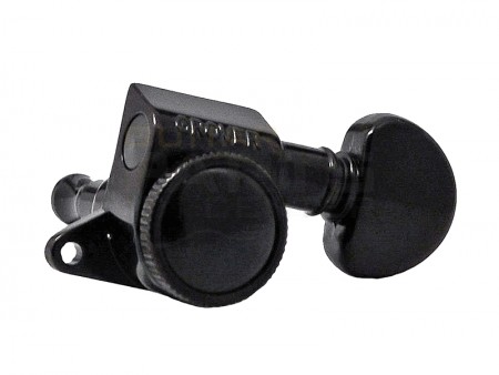 Grover - Grover 505BC6 Mini Roto-Grip Siyah Tek Sıra Kilitli Elektro Gitar Burgu Takımı