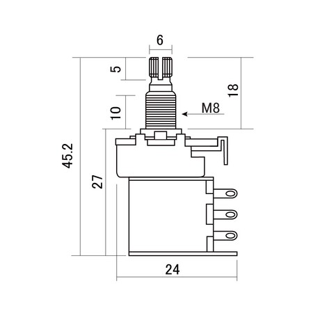 Hosco B500 K Gitar Push / Pull Control Potentiometer - Thumbnail