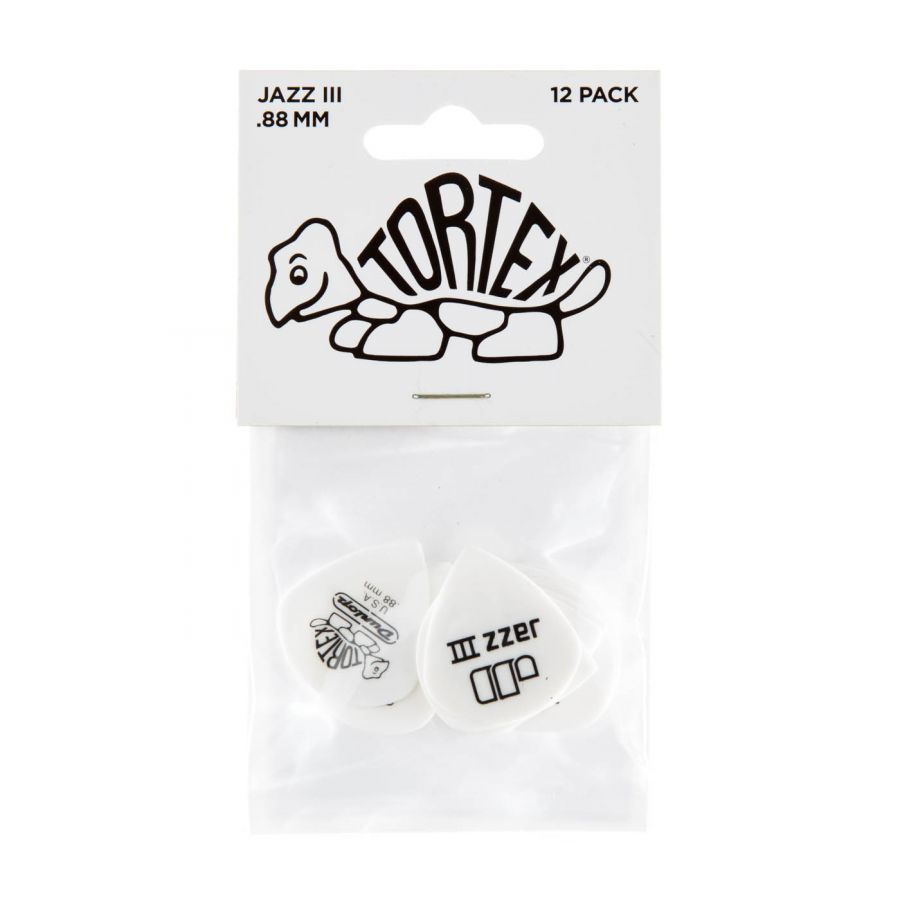 Jim Dunlop 478-088 Tortex White Jazz III Pena - 3
