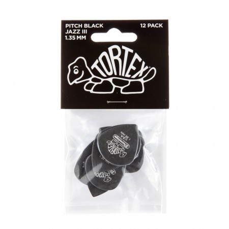 Jim Dunlop 482-135 Tortex Black Jazz III Pena - 3