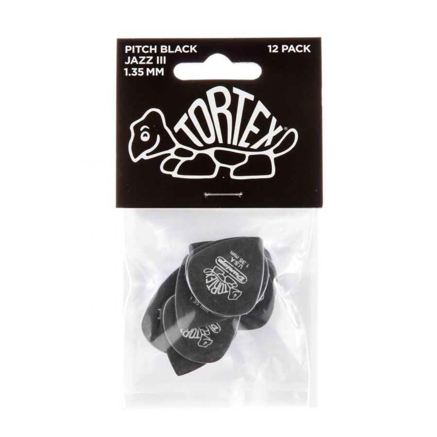 Jim Dunlop 482-135 Tortex Black Jazz III Pena - 3