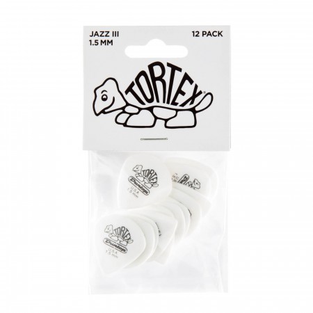 Jim Dunlop 482P1.50 Tortex White Jazz III Pena - Thumbnail