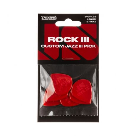 Jim Dunlop 570P138 Rock III (6'lı Paket) Nylon Custom Jazz III Pena - 1