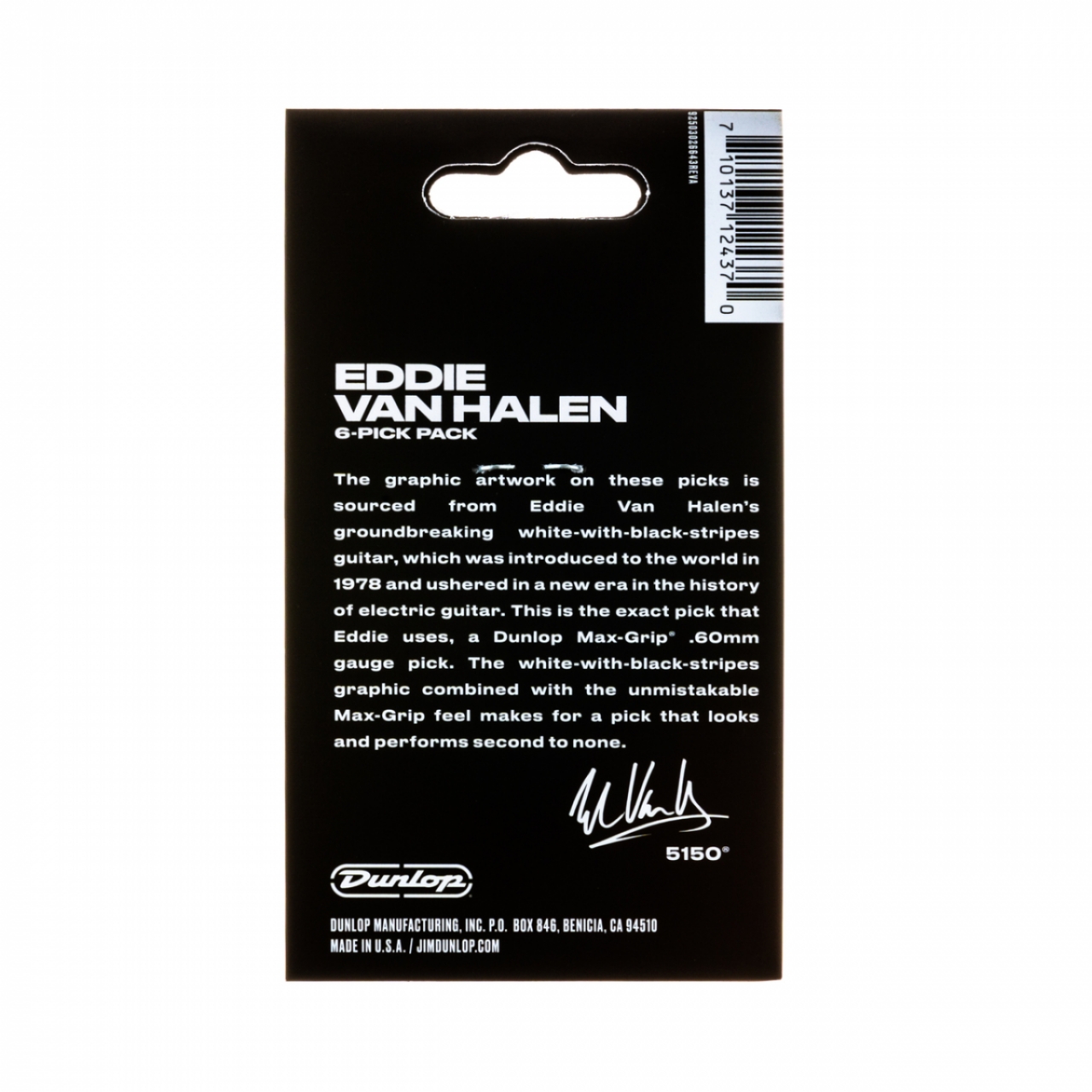 Jim Dunlop Plektren Eddie Van Halen 'Frankenstein' – 6 Stück, 0,50 Mm Stärke, Für Gitarre & Bass