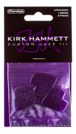 Jim Dunlop Kirk Hammett Jazz III - Purple Sparkle 6'lı Pena Seti - 1