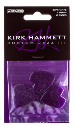 Jim Dunlop Kırk Hammett Jazz Iıı - Purple Sparkle 6'lı Pena Seti