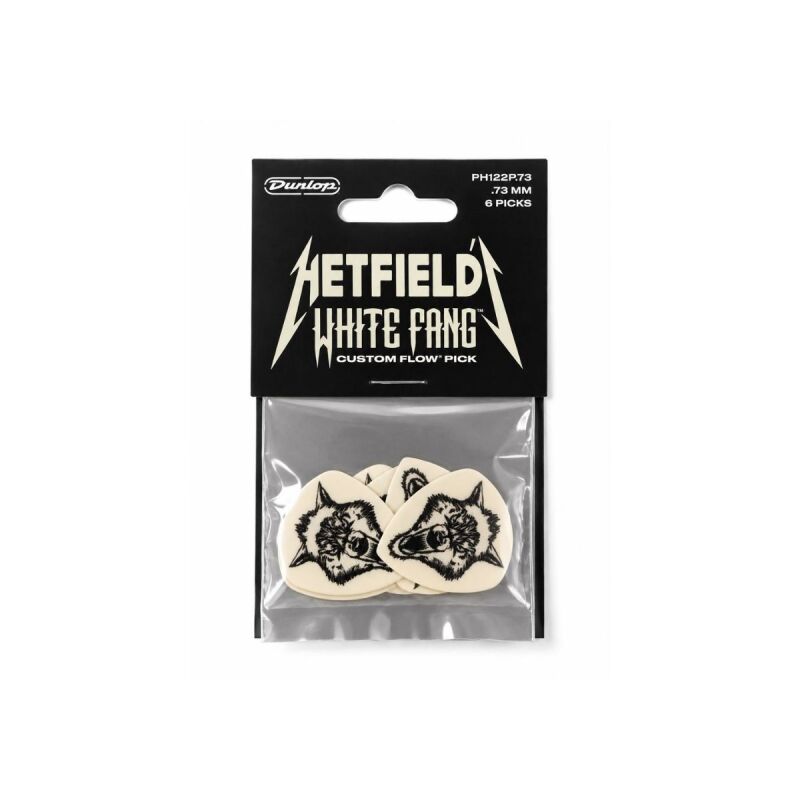Jim Dunlop PH122P.73 Hetfield's White Fang Custom Flow® Pick 0.73mm 6'lı - 1