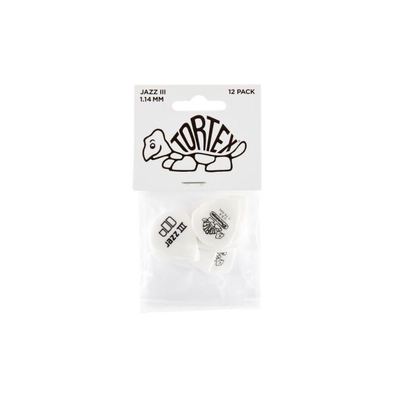 Jim Dunlop Tortex® White Jazz III 1.14 12'li Set Pena - 1