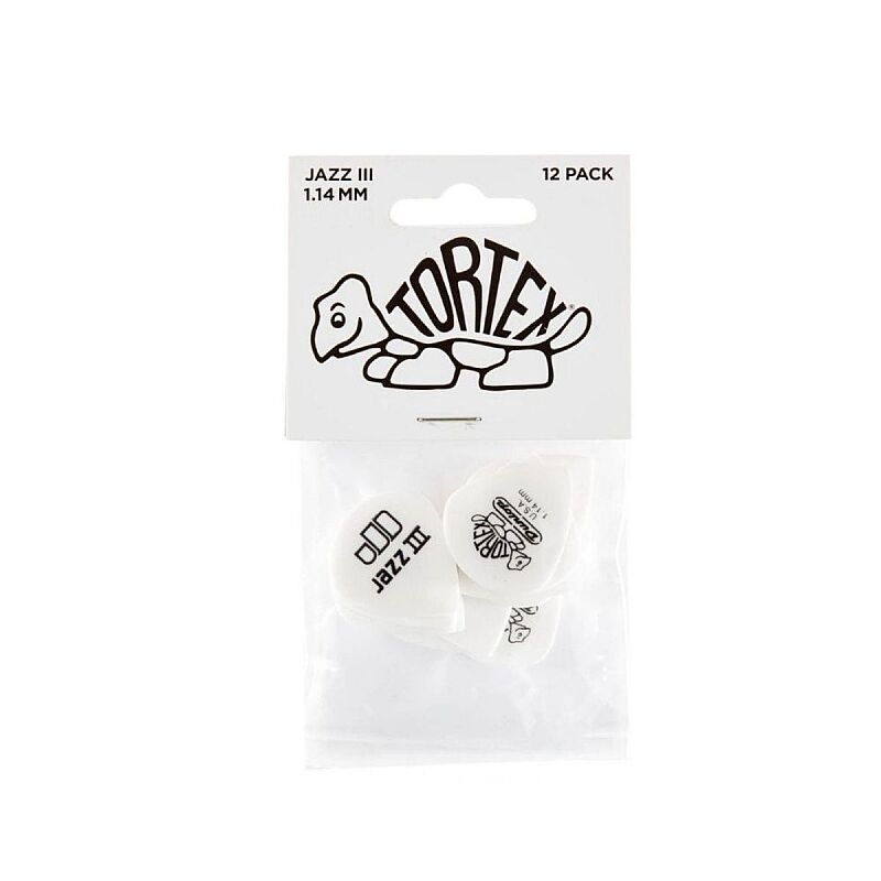 Jim Dunlop Tortex® White Jazz III 1.14 12'li Set Pena - 1