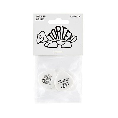 Jim Dunlop Tortex® White Jazz III .88 12'li Set Pena - Jim Dunlop