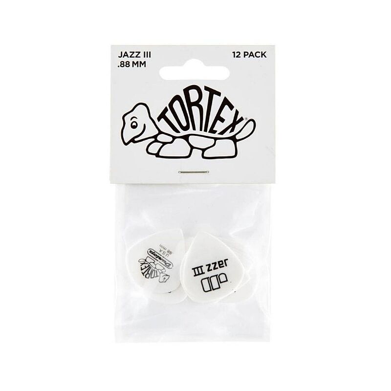 Jim Dunlop Tortex® White Jazz III .88 12'li Set Pena - 1