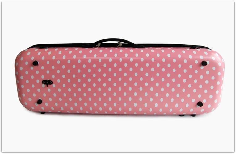 Kinglos Puantiyeli Desenli Sert Plastik Keman Çantası – 4/4, 2 Yay Bölmeli - 2