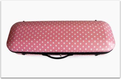 Kinglos Puantiyeli Desenli Sert Plastik Keman Çantası – 4/4, 2 Yay Bölmeli - Kinglos