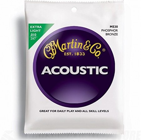 Martin M530 Phosphor Bronze Extra Light 10-47 Akustik Gitar Teli - Martin