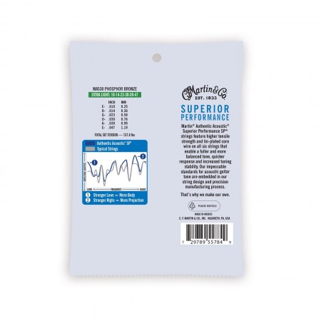Martin MA530 Ekstra Light Phosphor Bronz Akustik Gitar Tel Takımı (10-47) - 2