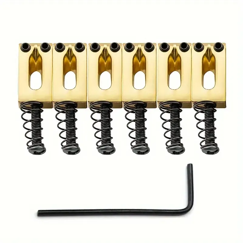 Elektrik Gitar 10.5mm Tremolo Alüminyum Köprü Strat Saddle Seti (Altın Renk) - 2