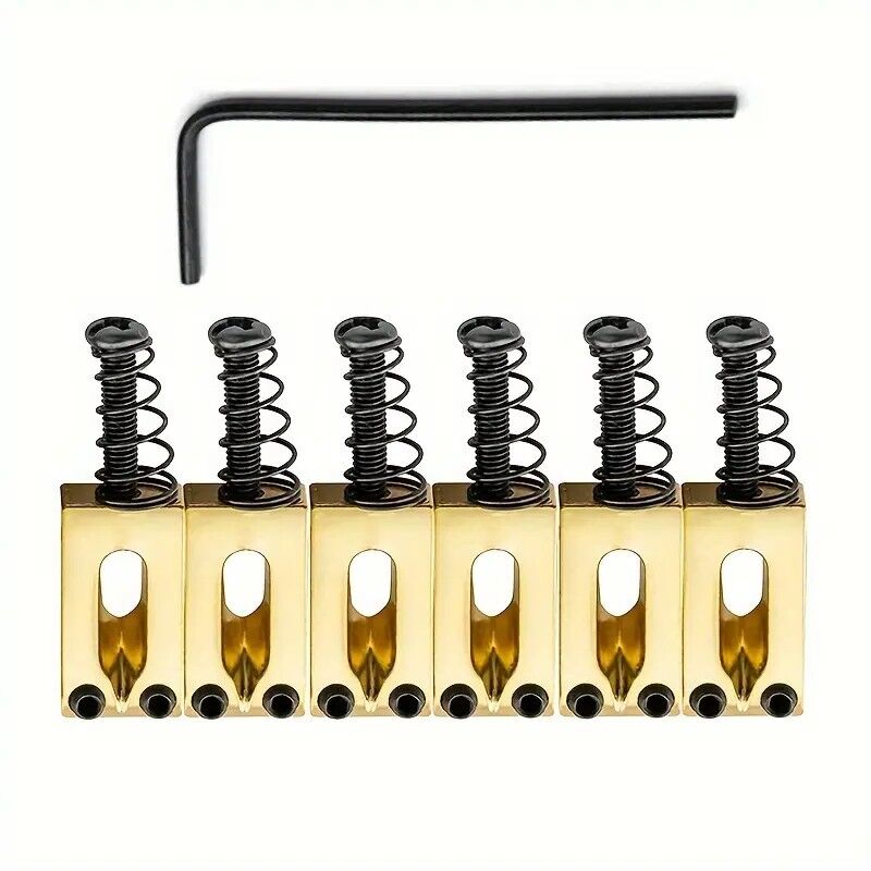 Elektrik Gitar 10.5mm Tremolo Alüminyum Köprü Strat Saddle Seti (Altın Renk) - 1