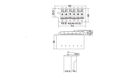 Mings SB002 Stratocaster Zinc Tremolo Köprü - Thumbnail