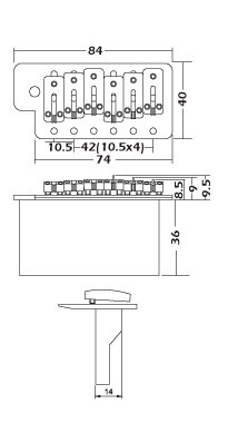 Mings SB008 Zinc Tremolo Köprü - Thumbnail