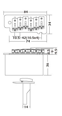 Mings SB010 Zinc Tremolo Köprü - Thumbnail