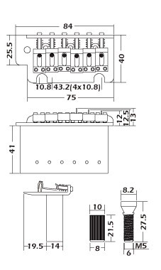 Mings SB103 Steel Tremolo Köprü - Thumbnail