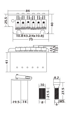 Mings SB104 Zinc Tremolo Köprü - Thumbnail