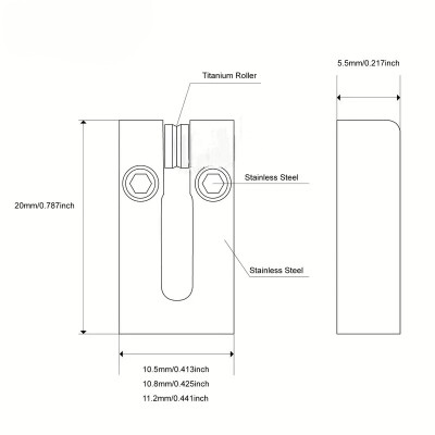 Titanyum Rulmanlı Paslanmaz Çelik Tremolo Strat Köprü Saddle Seti (10.5mm) - 2