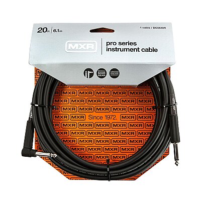 Jim Dunlop DCIX20R MXR Pro Cable RA 20 ft (6 Metre) Düz-Açılı Enstrüman Gitar Kablosu - MXR