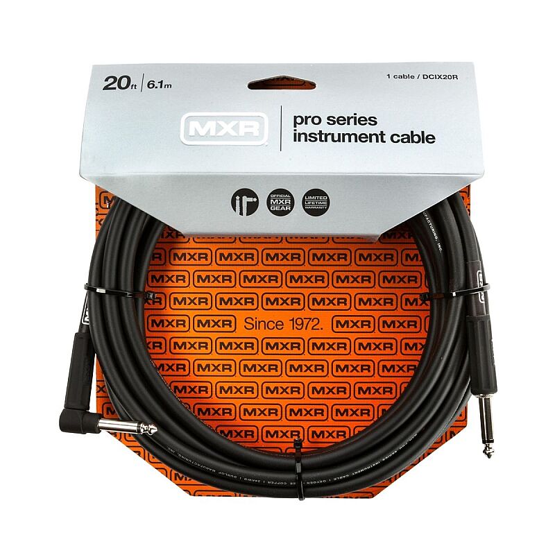 Jim Dunlop DCIX20R MXR Pro Cable RA 20 ft (6 Metre) Düz-Açılı Enstrüman Gitar Kablosu - 1