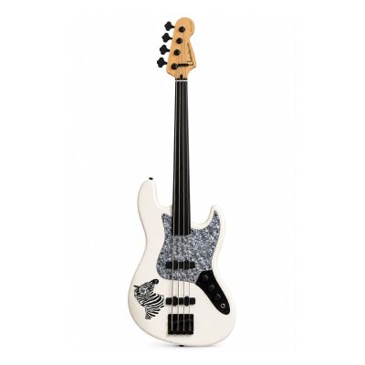 Özel Yapım Zebra 4 Telli Perdesiz Bas Gitar - 
