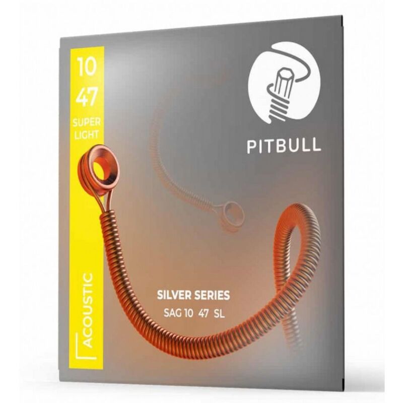 Pitbull Strings Silver Series SAG Süper Light 10-47 Akustik Gitar Tel Takımı - 1