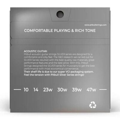 Pitbull Strings Silver Series SAG Süper Light 10-47 Akustik Gitar Tel Takımı - 2