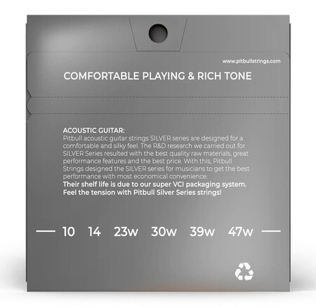 Pitbull Strings SILVER Series SAG Süper Light 10-47 Akustik Gitar Teli - 2