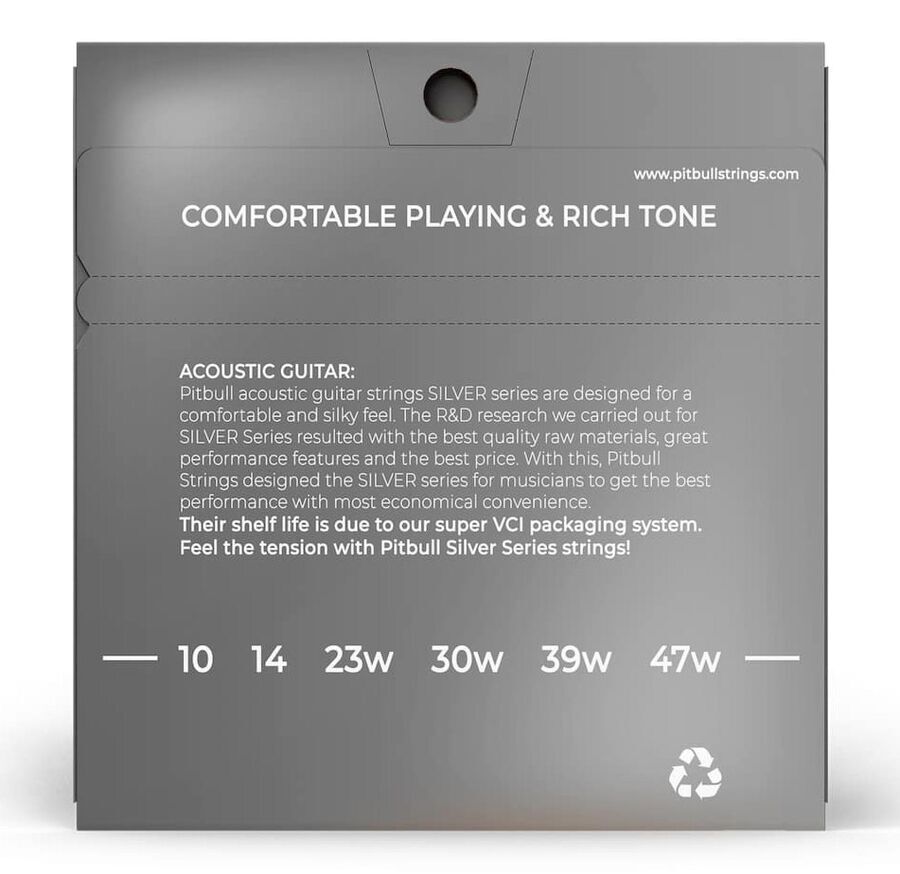 Pitbull Strings SILVER Series SAG Süper Light 10-47 Akustik Gitar Teli - 2