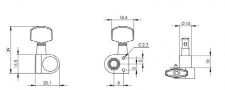 Schaller M6 Pimli Krom 3+3 Burgu Takımı - Thumbnail