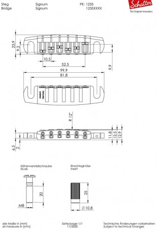 Schaller Signum Les Paul Stil Elektro Gitar Köprüsü (Gold) - 2