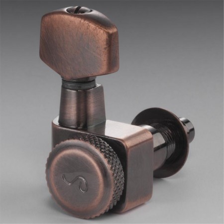 Schaller Vintage Copper Tek Sıra Kilitli Tek Sıra Elektro Gitar Burgu Takımı - Schaller