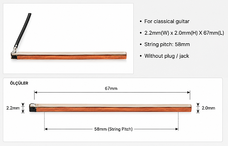 Shadow SH 1140 Akustik Gitar Piezo Alt Eşik Manyetiği - 2