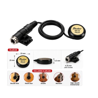 Shadow SH-T2 Akustik Enstrüman Yapıştırma Piezo Manyetik - Shadow