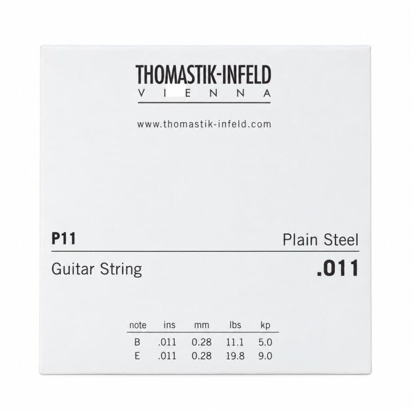 Thomastik P11 Plain Steel Brass Plated Jazz Swing Elektro Gitar Tek Tel - 1